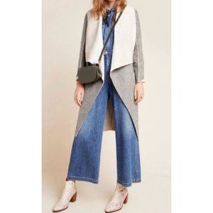 Anthropologie Amadi Jacket Coat M Medium Camilla Gray Faux Suede $198